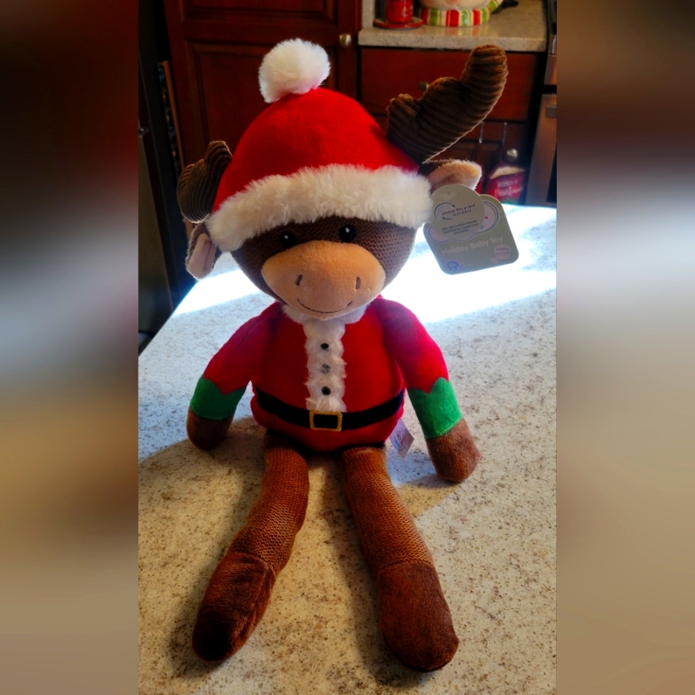 Baby Plush Monkey Christmas Toy, Rattle. NWT